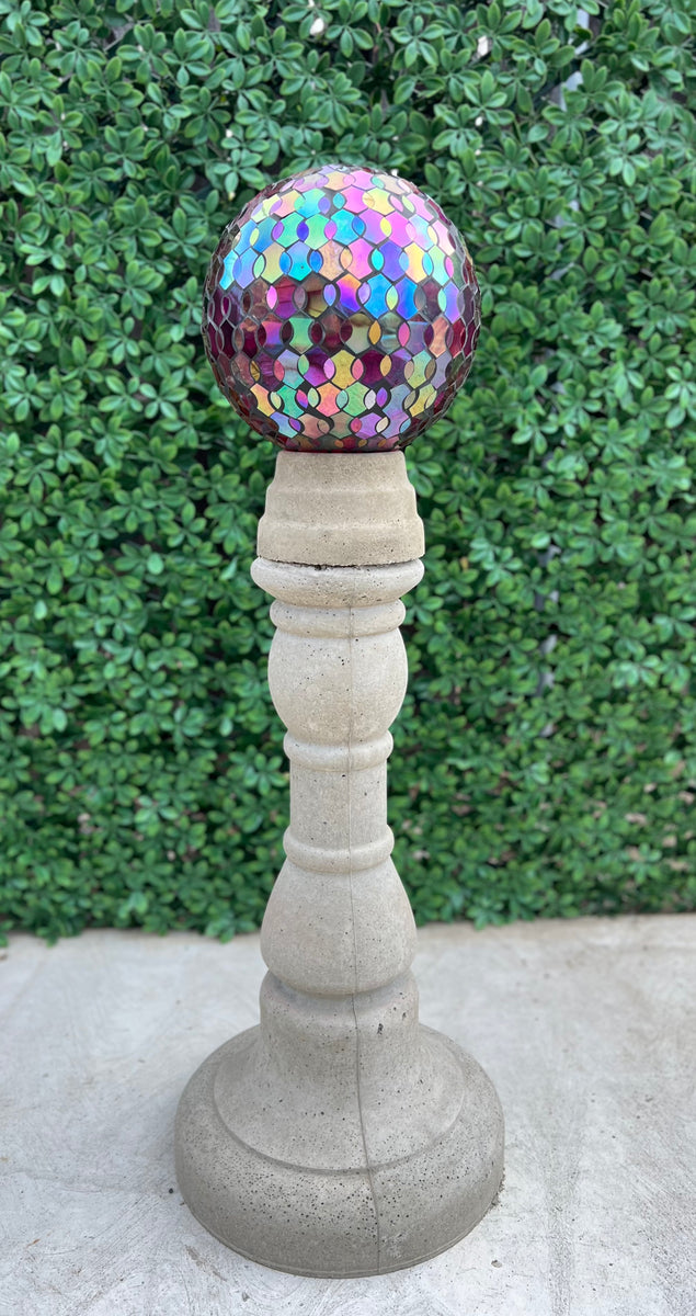 Gazing Ball Pedestal Finley Holiday Stoneworks