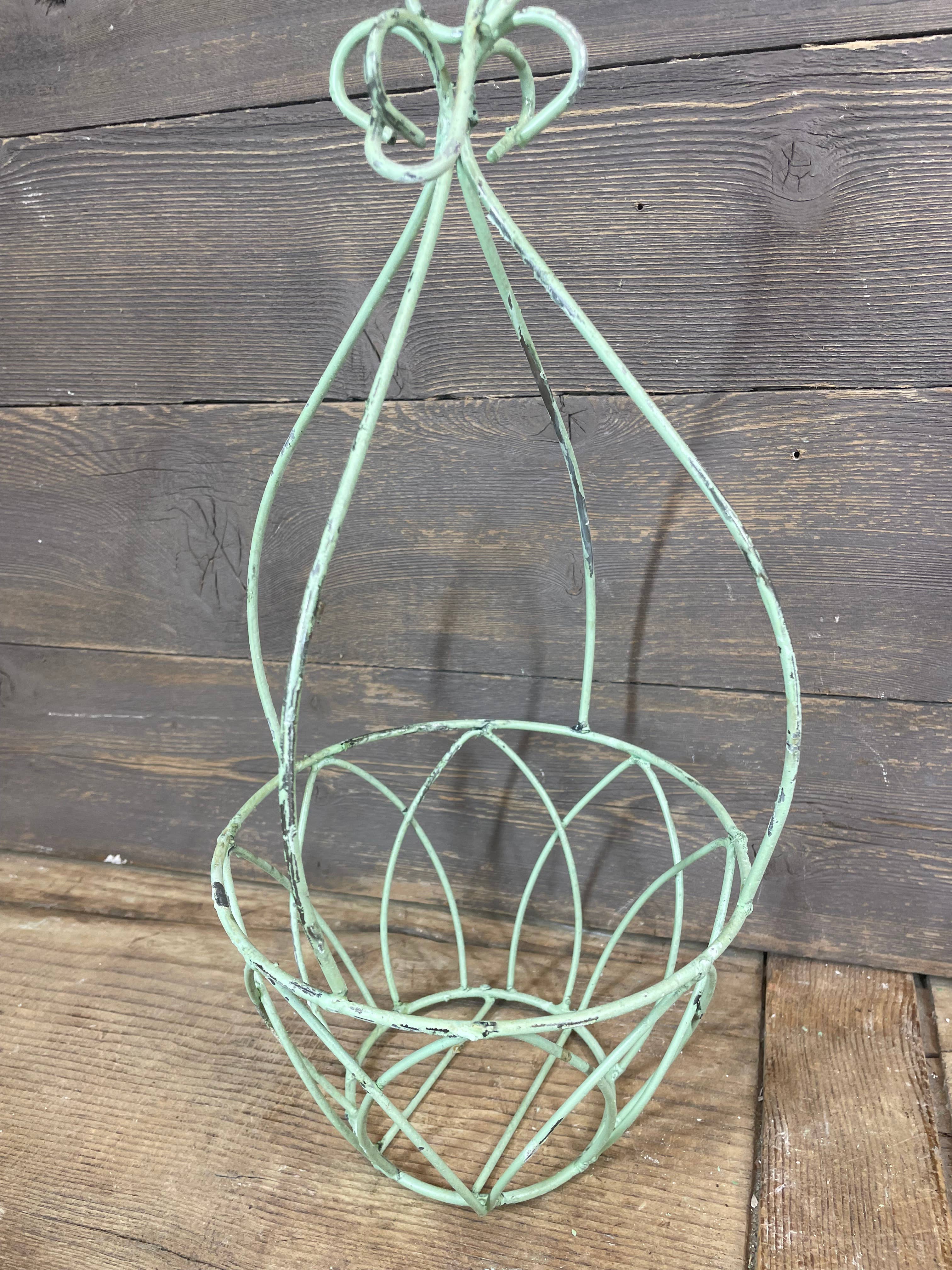 Metal Hanging Planter Basket- Aged Bronze Finish